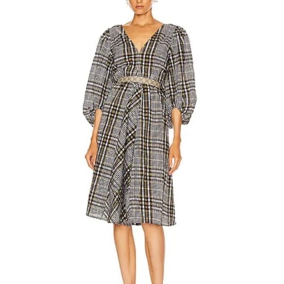 GANNI Seersucker Checked Dress - Picture 3 of 5